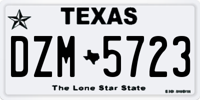 TX license plate DZM5723