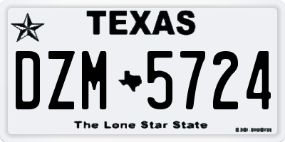 TX license plate DZM5724