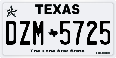 TX license plate DZM5725