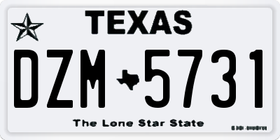 TX license plate DZM5731