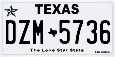 TX license plate DZM5736