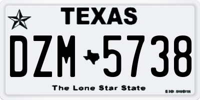 TX license plate DZM5738