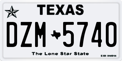 TX license plate DZM5740