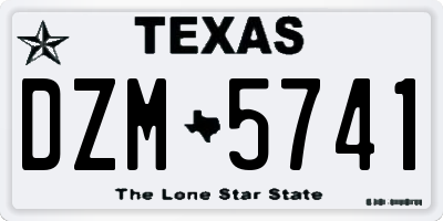 TX license plate DZM5741