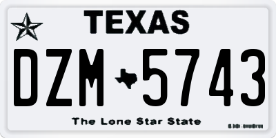 TX license plate DZM5743