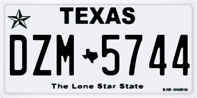 TX license plate DZM5744