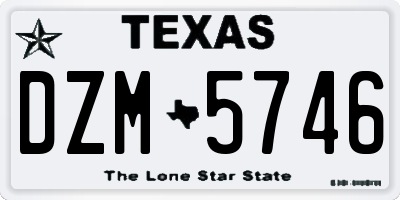TX license plate DZM5746