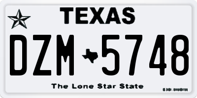TX license plate DZM5748