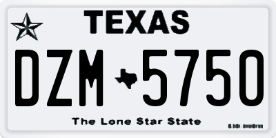 TX license plate DZM5750