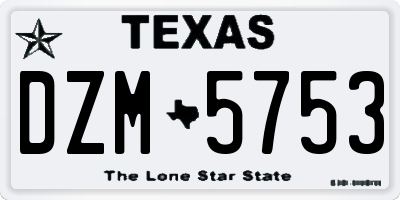 TX license plate DZM5753