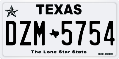 TX license plate DZM5754