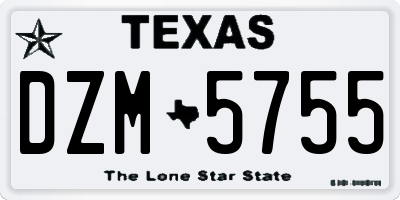 TX license plate DZM5755