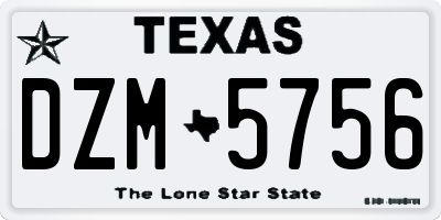 TX license plate DZM5756