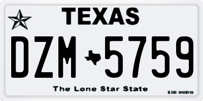 TX license plate DZM5759