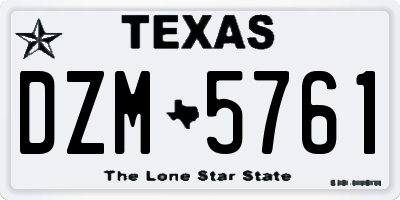 TX license plate DZM5761