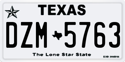TX license plate DZM5763