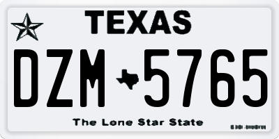 TX license plate DZM5765