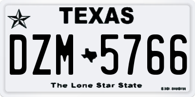 TX license plate DZM5766