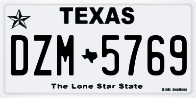 TX license plate DZM5769
