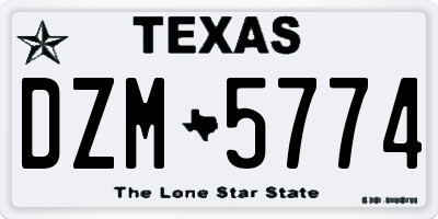 TX license plate DZM5774