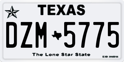 TX license plate DZM5775