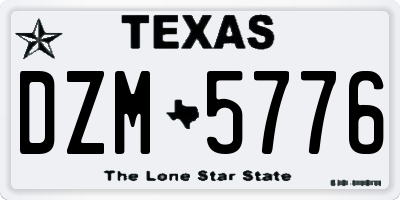 TX license plate DZM5776