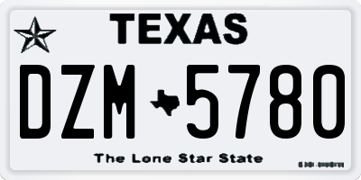 TX license plate DZM5780