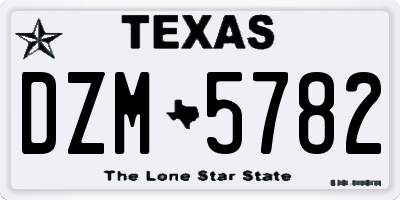 TX license plate DZM5782