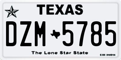 TX license plate DZM5785