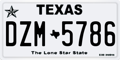 TX license plate DZM5786