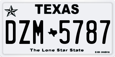 TX license plate DZM5787