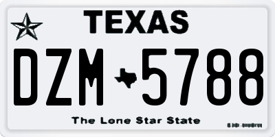 TX license plate DZM5788