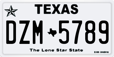 TX license plate DZM5789