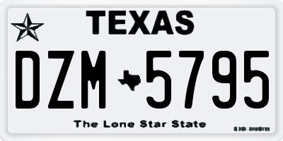 TX license plate DZM5795