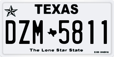 TX license plate DZM5811