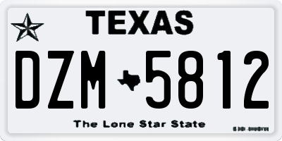 TX license plate DZM5812