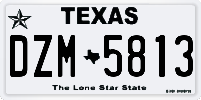 TX license plate DZM5813