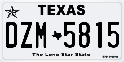 TX license plate DZM5815