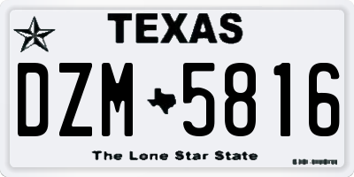 TX license plate DZM5816