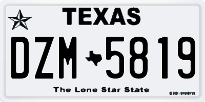 TX license plate DZM5819