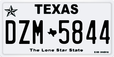 TX license plate DZM5844