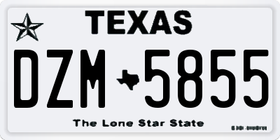 TX license plate DZM5855