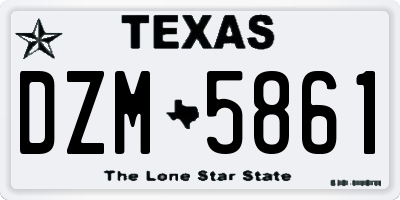 TX license plate DZM5861