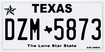 TX license plate DZM5873