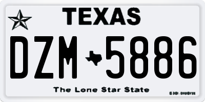 TX license plate DZM5886