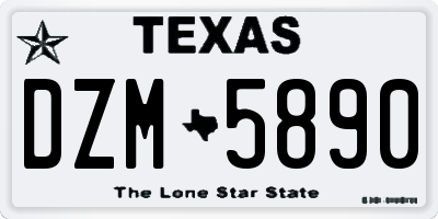 TX license plate DZM5890