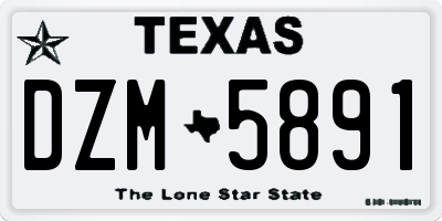 TX license plate DZM5891