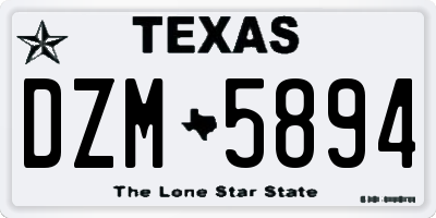 TX license plate DZM5894