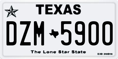TX license plate DZM5900