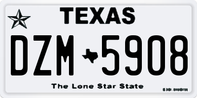 TX license plate DZM5908